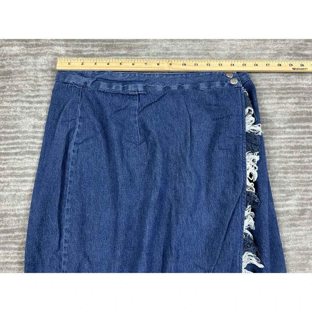 Vintage City Girl Sport Skirt Womens 14 Blue Denim Dark Wash Long USA‎